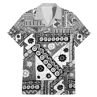 Black Bula Fiji Family Matching Mermaid Dress and Hawaiian Shirt Unique Masi Tapa Pattern LT14 Dad's Shirt - Short Sleeve Black - Polynesian Pride