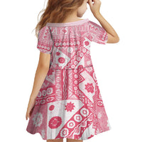 Pink Bula Fiji Family Matching Short Sleeve Bodycon Dress and Hawaiian Shirt Unique Masi Tapa Pattern LT14 - Polynesian Pride