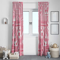 Pink Bula Fiji Window Curtain Unique Masi Tapa Pattern