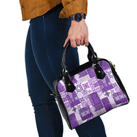 Hawaiian Quilt Shoulder Handbag Tiki Tropical Retro Purple Version LT14 - Polynesian Pride
