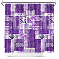 Hawaiian Quilt Shower Curtain Tiki Tropical Retro Purple Version LT14 Purple - Polynesian Pride