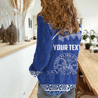Personalised Tonga Tupou College Toloa Women Casual Shirt 160 Years Anniversary Tongan Ngatu Pattern LT14 - Polynesian Pride