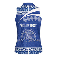 Personalised Tonga Tupou College Toloa Women Sleeveless Polo Shirt 160 Years Anniversary Tongan Ngatu Pattern LT14 - Polynesian Pride