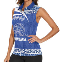 Personalised Tonga Tupou College Toloa Women Sleeveless Polo Shirt 160 Years Anniversary Tongan Ngatu Pattern LT14 - Polynesian Pride