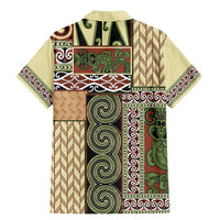 Beige Aotearoa Kowhaiwhai Pattern Family Matching Mermaid Dress and Hawaiian Shirt NZ Maori Quilt Style LT14 - Polynesian Pride