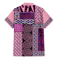 Pink Aotearoa Kowhaiwhai Pattern Family Matching Mermaid Dress and Hawaiian Shirt NZ Maori Quilt Style LT14 - Polynesian Pride