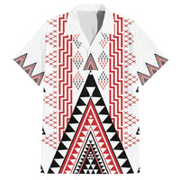 Aotearoa Taniko Family Matching Off Shoulder Maxi Dress and Hawaiian Shirt Niho Taniwha Purapura Whetu Mix Poutama LT14 Dad's Shirt - Short Sleeve White - Polynesian Pride