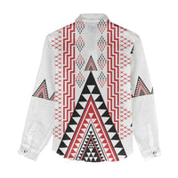 Aotearoa Taniko Women Casual Shirt Niho Taniwha Purapura Whetu Mix Poutama LT14 - Polynesian Pride