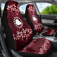 Personalised Cook Islands Mangaia Car Seat Cover Tiare Maori Polynesian Waves Tattoo