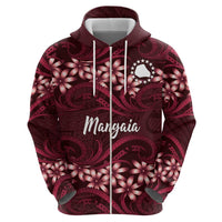 Personalised Cook Islands Mangaia Hoodie Tiare Maori Polynesian Waves Tattoo