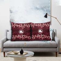 Personalised Cook Islands Mangaia Pillow Cover Tiare Maori Polynesian Waves Tattoo