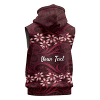 Personalised Cook Islands Mangaia Sleeveless Hoodie Tiare Maori Polynesian Waves Tattoo LT14 - Polynesian Pride