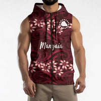 Personalised Cook Islands Mangaia Sleeveless Zip Hoodie Tiare Maori Polynesian Waves Tattoo LT14 - Polynesian Pride
