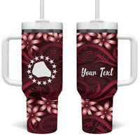 Personalised Cook Islands Mangaia Tumbler With Handle Tiare Maori Polynesian Waves Tattoo