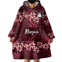 Personalised Cook Islands Mangaia Wearable Blanket Hoodie Tiare Maori Polynesian Waves Tattoo LT14 - Polynesian Pride
