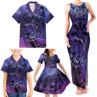 Philippines Father's Day Family Matching Tank Maxi Dress and Hawaiian Shirt Polynesian Tattoo Galaxy Vibes LT14 - Polynesian Pride