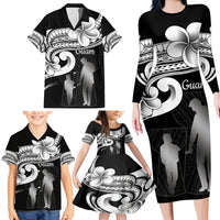 Guam Father's Day Family Matching Long Sleeve Bodycon Dress and Hawaiian Shirt Chamorro Latte Stone Polynesian Pattern LT14 - Polynesian Pride