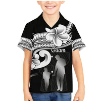 Guam Father's Day Family Matching Mermaid Dress and Hawaiian Shirt Chamorro Latte Stone Polynesian Pattern LT14 Son's Shirt Black - Polynesian Pride
