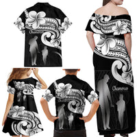 Guam Father's Day Family Matching Off Shoulder Maxi Dress and Hawaiian Shirt Chamorro Latte Stone Polynesian Pattern LT14 - Polynesian Pride