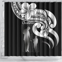 Guam Father's Day Shower Curtain Chamorro Latte Stone Polynesian Pattern