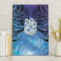 New Zealand Matariki Canvas Wall Art Aotearoa Maori New Year Manaia Galaxy Vibes LT14 Without Frame Blue - Polynesian Pride