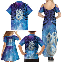 New Zealand Matariki Family Matching Summer Maxi Dress and Hawaiian Shirt Aotearoa Maori New Year Manaia Galaxy Vibes LT14 - Polynesian Pride