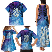 New Zealand Matariki Family Matching Tank Maxi Dress and Hawaiian Shirt Aotearoa Maori New Year Manaia Galaxy Vibes LT14 - Polynesian Pride