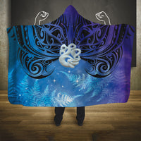 New Zealand Matariki Hooded Blanket Aotearoa Maori New Year Manaia Galaxy Vibes LT14 One Size Blue - Polynesian Pride