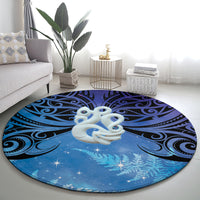 New Zealand Matariki Round Carpet Aotearoa Maori New Year Manaia Galaxy Vibes LT14 - Polynesian Pride