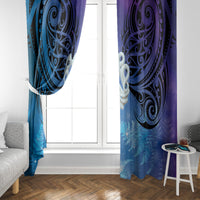New Zealand Matariki Window Curtain Aotearoa Maori New Year Manaia Galaxy Vibes LT14 - Polynesian Pride