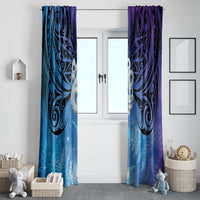 New Zealand Matariki Window Curtain Aotearoa Maori New Year Manaia Galaxy Vibes LT14 - Polynesian Pride