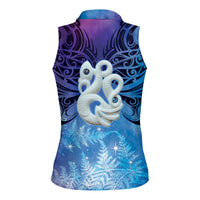 New Zealand Matariki Women Sleeveless Polo Shirt Aotearoa Maori New Year Manaia Galaxy Vibes LT14 - Polynesian Pride
