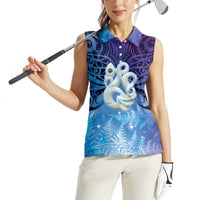 New Zealand Matariki Women Sleeveless Polo Shirt Aotearoa Maori New Year Manaia Galaxy Vibes LT14 - Polynesian Pride