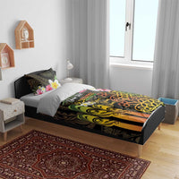 Personalised Vanuatu Independence Day Bedding Set Carving Drum Sand Drawing Turtle