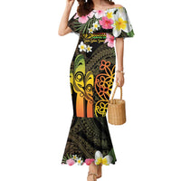 Personalised Vanuatu Independence Day Mermaid Dress Carving Drum Sand Drawing Turtle