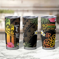 Personalised Vanuatu Independence Day Tumbler Cup Carving Drum Sand Drawing Turtle