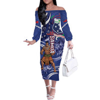Samoa Independence Day Off The Shoulder Long Sleeve Dress 1962 Proud Samoan Warrior