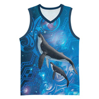 Paikea New Zealand Matariki Basketball Jersey Humpback Whale Taniko Motifs Ocean Vibes LT14 Unisex Blue - Polynesian Pride