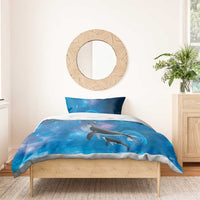 Paikea New Zealand Matariki Bedding Set Humpback Whale Taniko Motifs Ocean Vibes