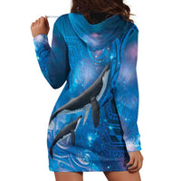 Paikea New Zealand Matariki Hoodie Dress Humpback Whale Taniko Motifs Ocean Vibes LT14 - Polynesian Pride