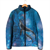 Paikea New Zealand Matariki Padded Jacket Humpback Whale Taniko Motifs Ocean Vibes