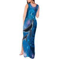Paikea New Zealand Matariki Tank Maxi Dress Humpback Whale Taniko Motifs Ocean Vibes LT14 - Polynesian Pride