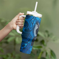Paikea New Zealand Matariki Tumbler With Handle Humpback Whale Taniko Motifs Ocean Vibes LT14 - Polynesian Pride