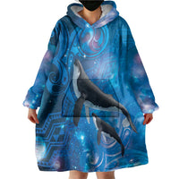 Paikea New Zealand Matariki Wearable Blanket Hoodie Humpback Whale Taniko Motifs Ocean Vibes LT14 - Polynesian Pride