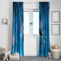 Paikea New Zealand Matariki Window Curtain Humpback Whale Taniko Motifs Ocean Vibes LT14 - Polynesian Pride