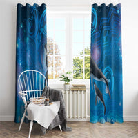 Paikea New Zealand Matariki Window Curtain Humpback Whale Taniko Motifs Ocean Vibes LT14 - Polynesian Pride