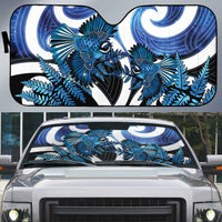 Piwakawaka New Zealand Matariki Auto Sun Shade Maori New Year Silver Fern Blue Galaxy LT14 Blue - Polynesian Pride