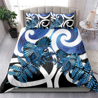 Piwakawaka New Zealand Matariki Bedding Set Maori New Year Silver Fern Blue Galaxy LT14 - Polynesian Pride