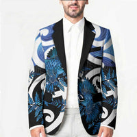 Piwakawaka New Zealand Matariki Blazer Maori New Year Silver Fern Blue Galaxy LT14 - Polynesian Pride