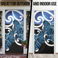 Piwakawaka New Zealand Matariki Door Cover Maori New Year Silver Fern Blue Galaxy LT14 - Polynesian Pride